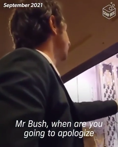 Iraq War veteran Mike Prysner disrupted and confronts George W. Bush