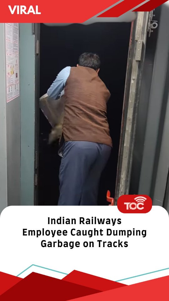 A viral video from India shows a railway employee dumping garbage onto the tracks, raising concerns about waste management on the country’s trains.