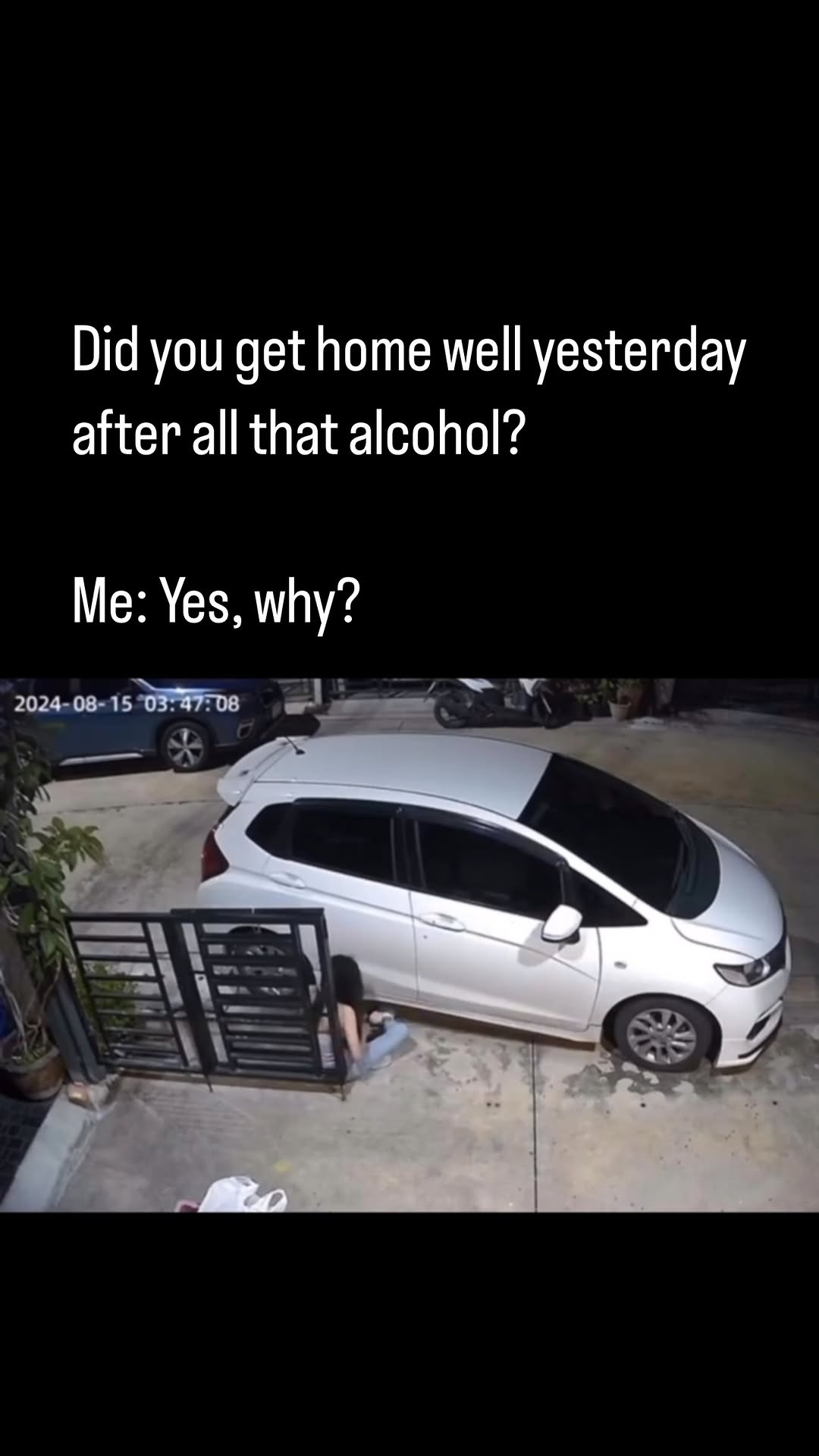 The fact that the Uber drove all the way up to practically place her inside the gate and she went back out thumbnail