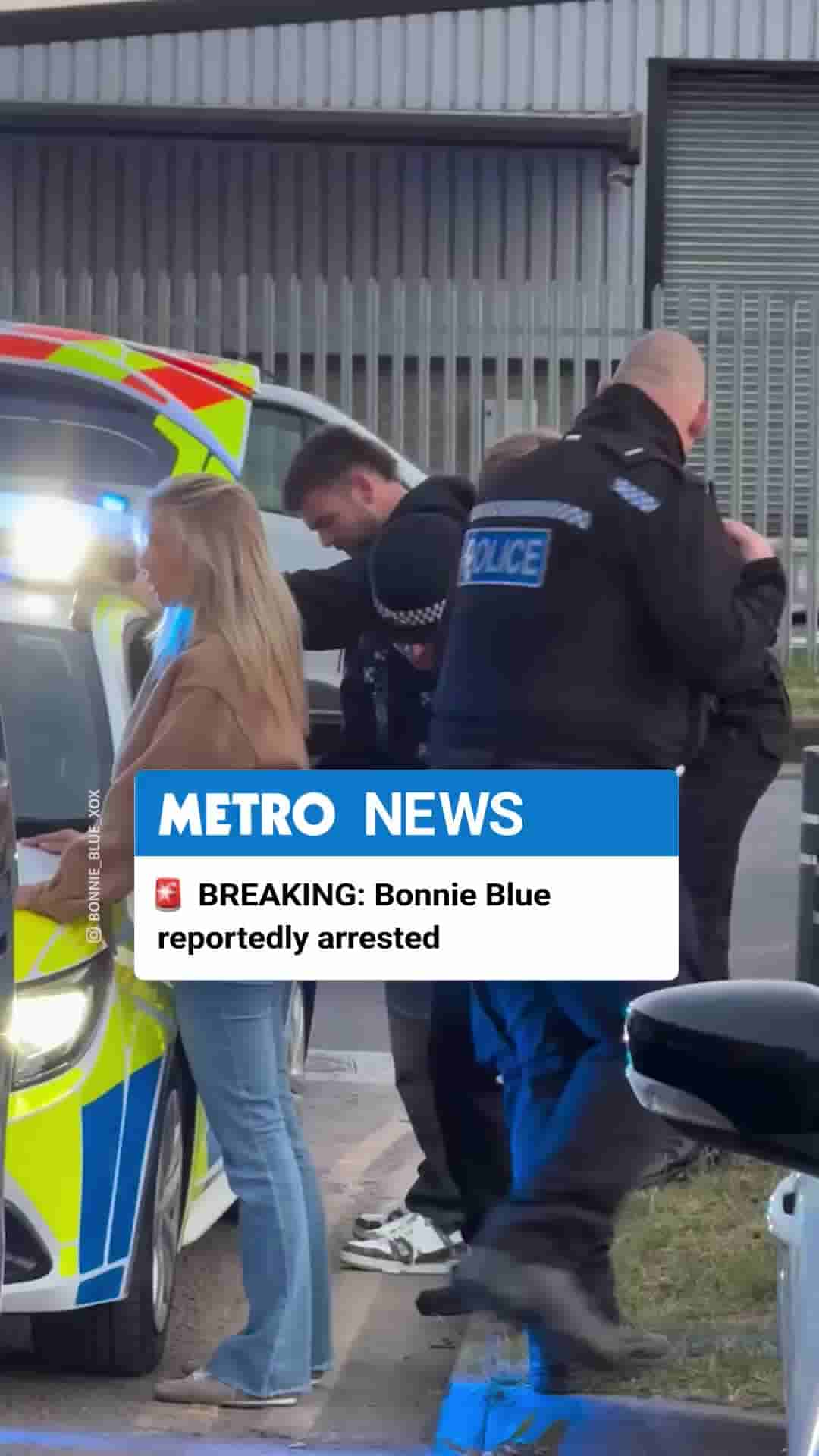 *UPDATE: This has been revealed as a stunt Bonnie Blue's, whose real name Tia Emma Billinger, has reportedly been taken into custody according to a video shared by her sister on Instagram. Bonnie's sister wrote, 'As you may have seen, Tia has been arrested. We still don’t have clarity on the situation but will keep you all in the loop as soon as we know. Thanks for all of the support in the last 24 hours. This isn’t something we wanted to get out but it seems there is no privacy for her anymore.' No further details about the ‘arrest’ have been made clear. thumbnail