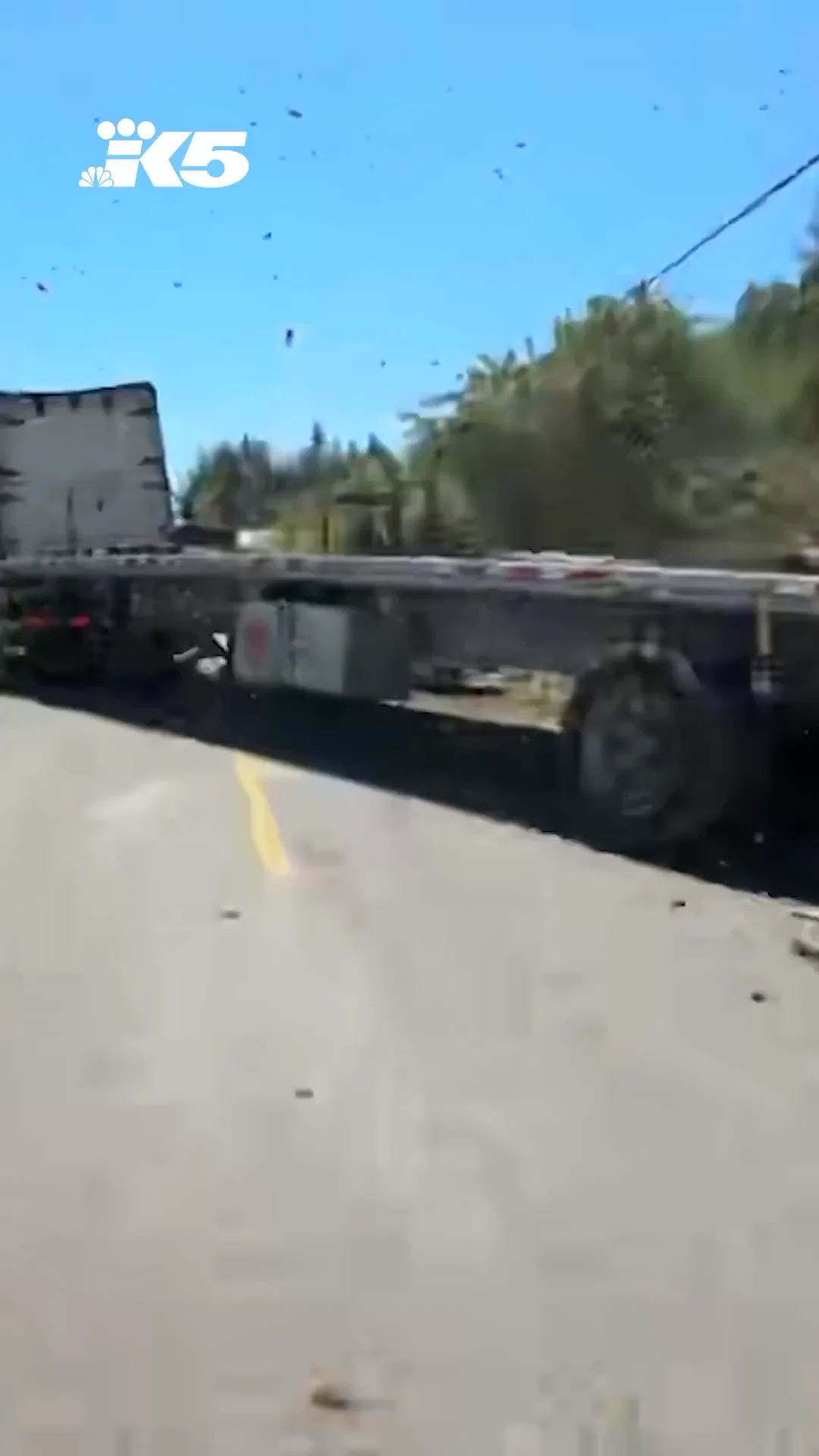 A truck carrying hives overturned near Whatcom, Washington, releasing over 250 million aggressive bees. Locals warned to stay indoors as swarms sting anything in their path thumbnail