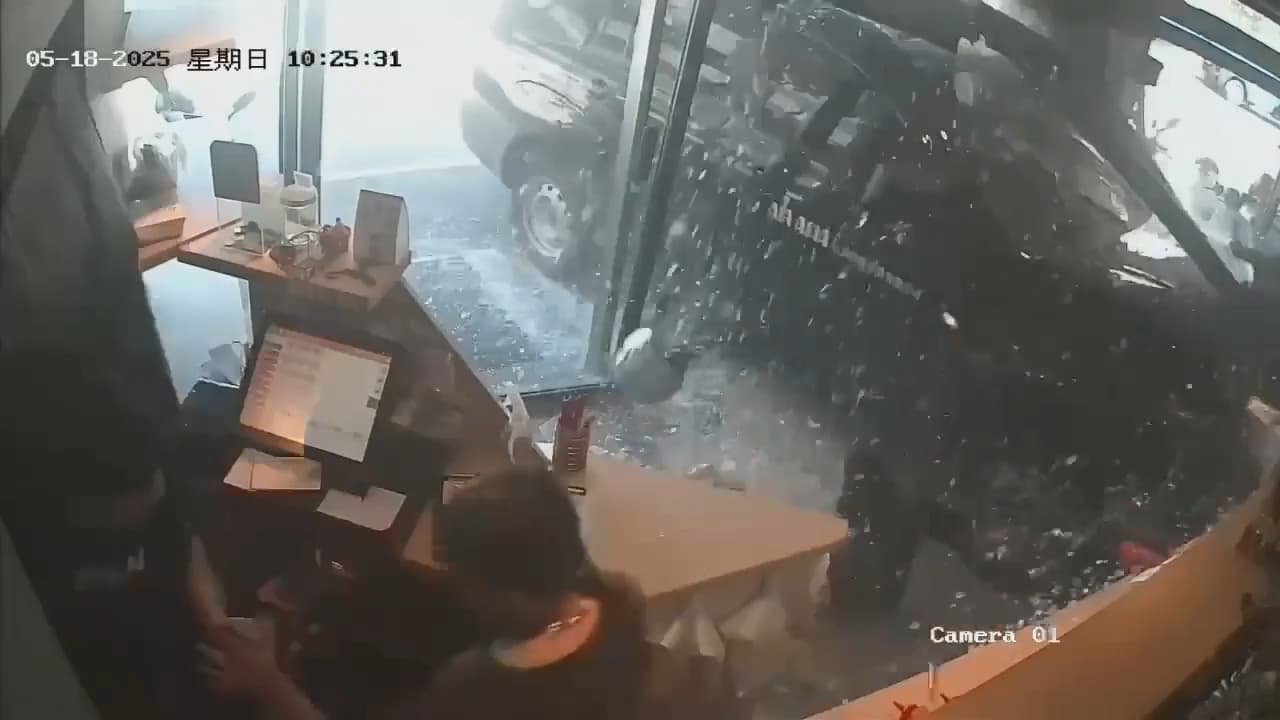 Vehicle Crashes into Restaurant in Malaysia thumbnail