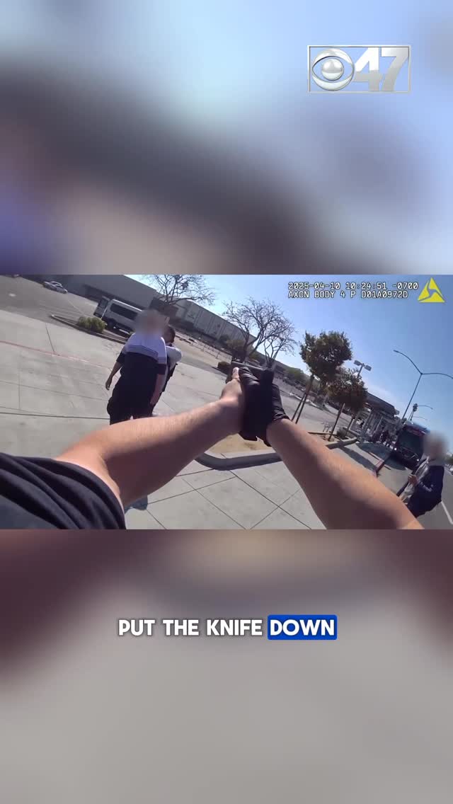 Fresno Police Release Bodycam Footage of Officer Shooting Suspect Holding Knife to Elderly Woman thumbnail