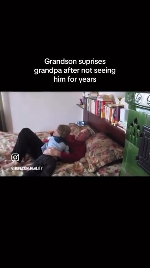 Grandson surprises grandpa after not seeing him for years