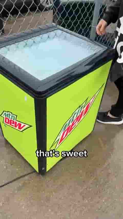 A guy got a free Mountain DEW cooler!