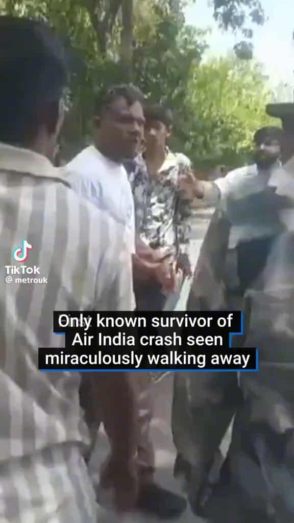 Only known survivor of Air India crash seen miraculously walking away