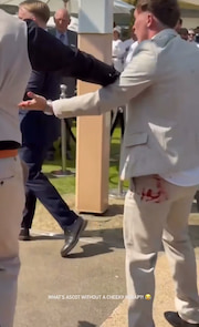 Left Him Leaking: Dude Get To Throwing Hands At A horse racing Event!