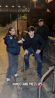 A drunk man shows off his impressive hidden talents