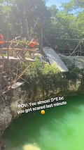 Girl almost gets seriously hurt for getting scared last minute!