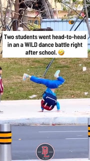 These 2 students went head-to-head in a CRAZY dance battle right after school