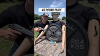 45 Pound Plate vs 50 Cal Sniper Rifle thumbnail
