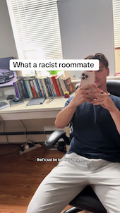 "What a racist roommate" thumbnail