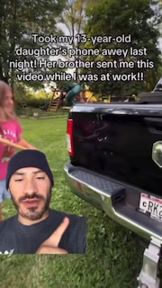 "Took my 13-year-old daughter’s phone away last night! Her brother sent me this video while I was at work!!" thumbnail