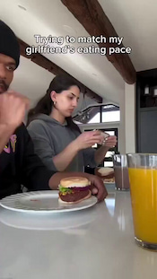 "Trying to match my girlfriend's eating pace" thumbnail