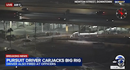Two guys stole an 18 wheeler full of milk, pulled over, jumped out, stole another car, and took off again. Police lost them… they actually made it out. This is straight GTA in real life thumbnail