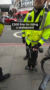 Man given SIX POINTS on his driving license, BEFORE he even has one (which is an automatic ban), because he used a SKATEBOARD WITHOUT INSURANCE!! thumbnail
