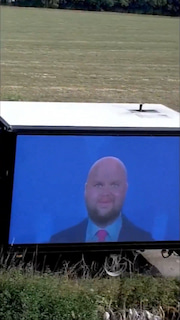 A UK group is "proving" the UK does have free speech by driving around a van with a doctored image of JD Vance, who is vacationing nearby.  The stunt comes after Vance ripped the country for limiting free speech against its citizens. thumbnail