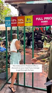 This restaurant in Thailand offers a discount on your meal if you manage to get through the bars thumbnail