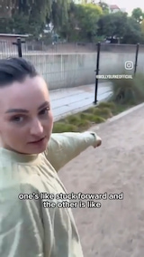 Blind woman takes a walk with her boyfriend! The level of trust is off the charts, and I think this is wonderful. thumbnail