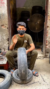 Rethreading an old bald tire